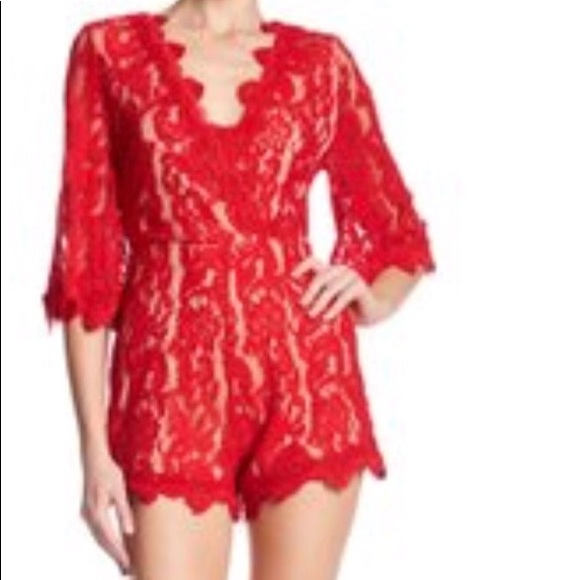 Red lace romper - Picture 1 of 1
